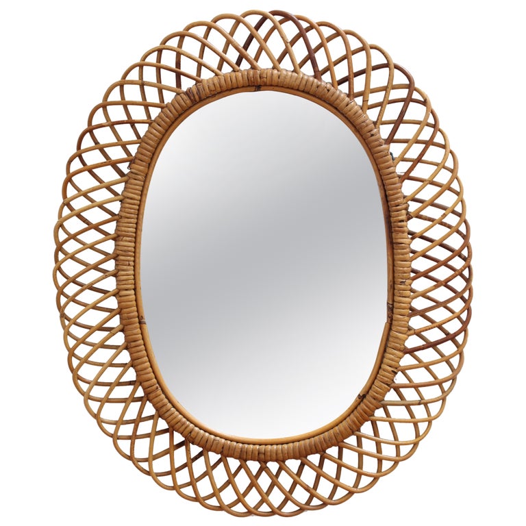 Italian Vintage Rattan Wall Mirror (circa 1960s) – Bureau of
