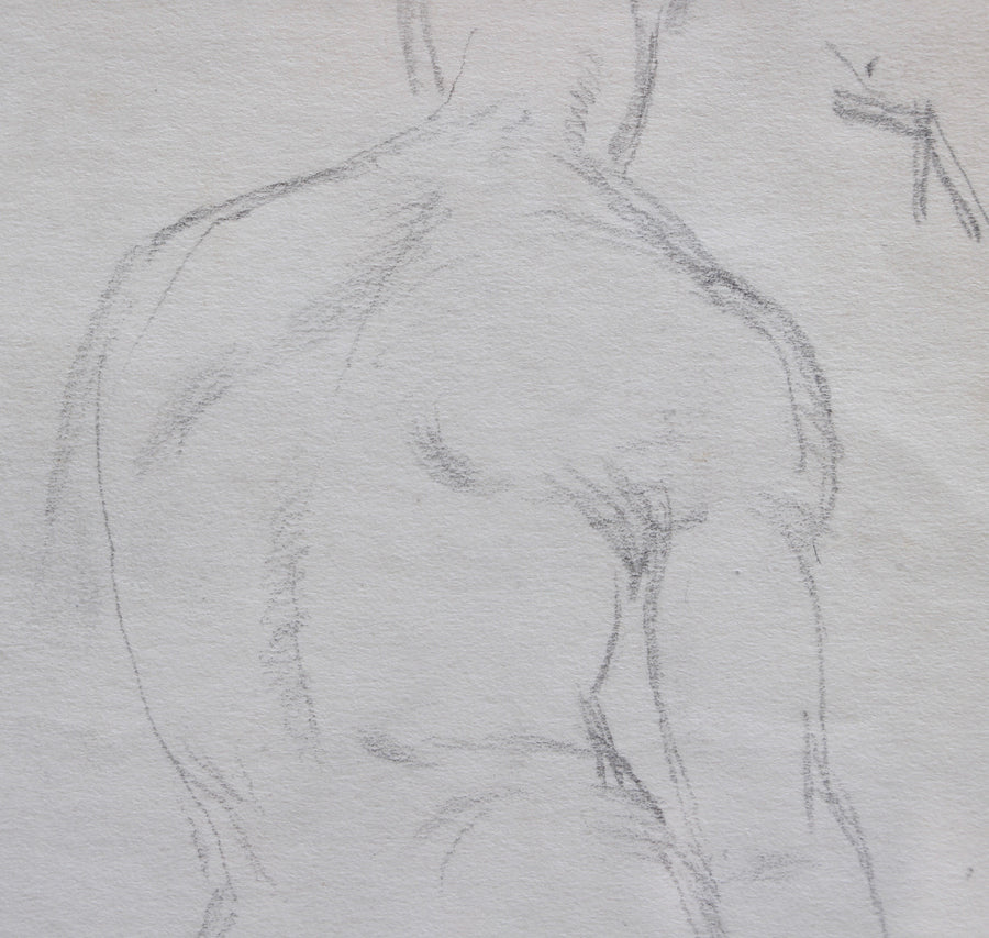 Male Nude Pencil Drawing by Bernard Sleigh RBSA (circa 1900-1920)