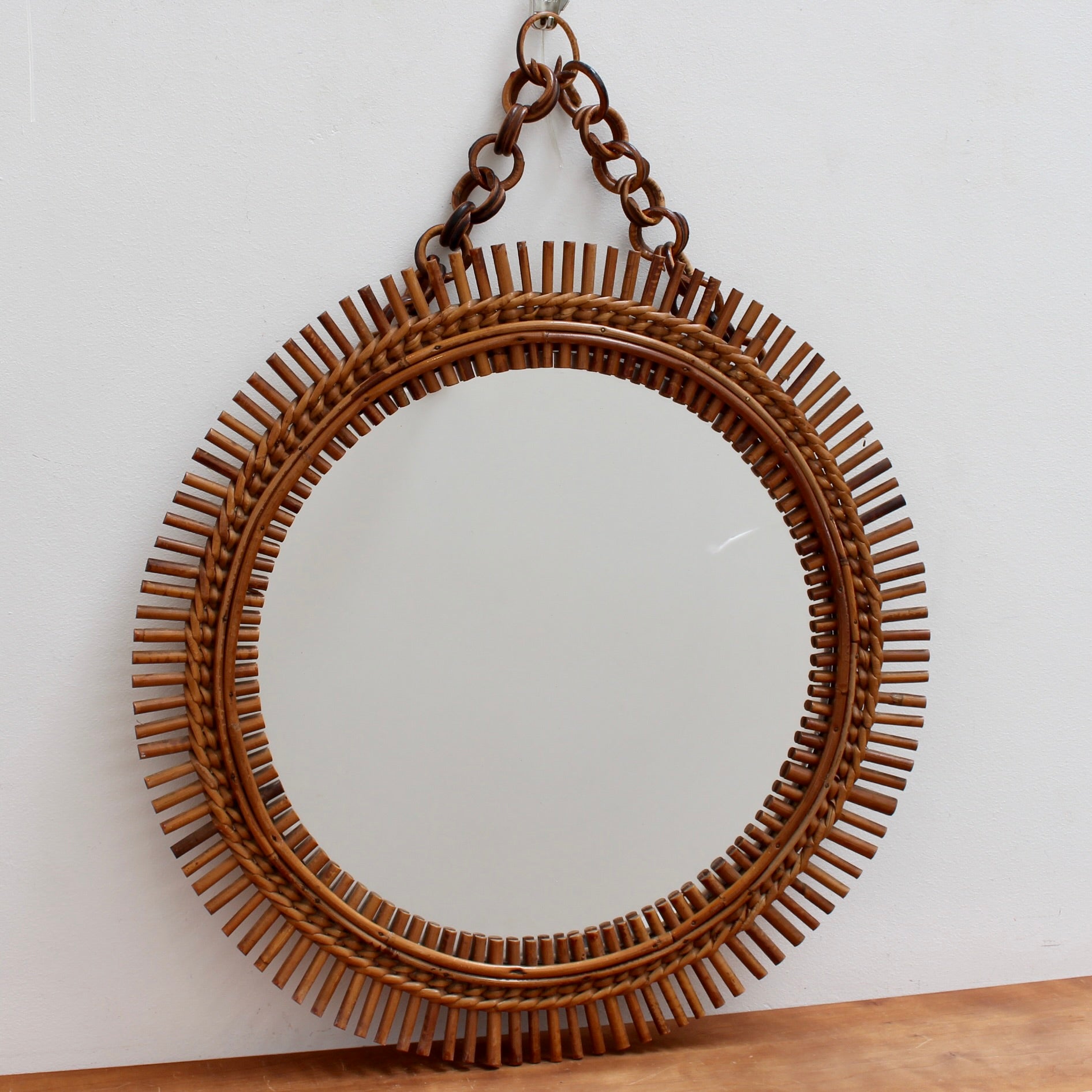 Vintage Italian Round Wall Mirror with Hanging Chain (circa 1960s ...