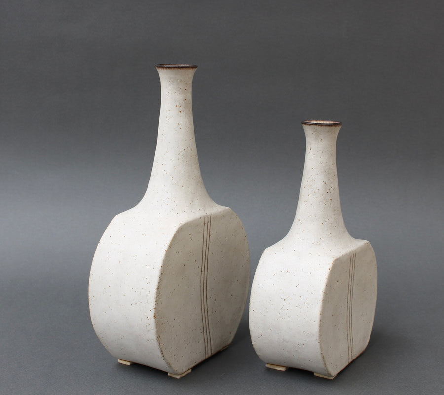 Pair of Italian Ceramic Bottles by Bruno Gambone (circa 1980s)