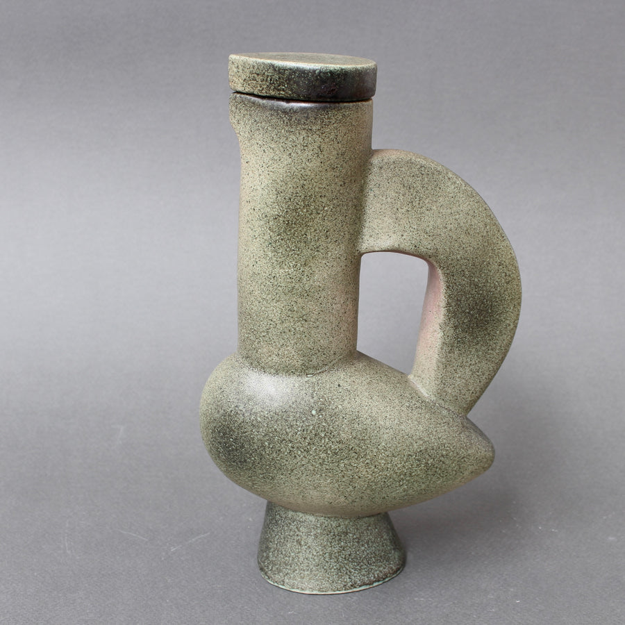 Vintage French Zoomorphic Ceramic Pitcher with Lid by Jacques Blin (1953)
