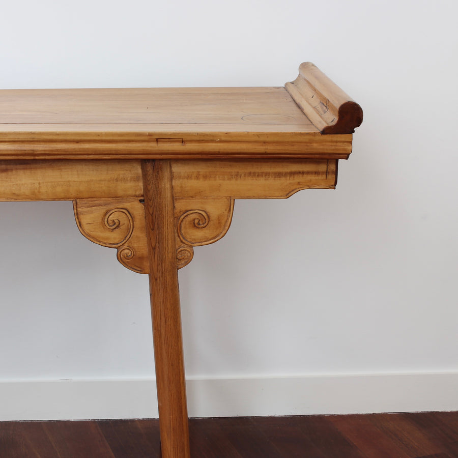 French Chinoise-Style Wood Console Table (20th Century)