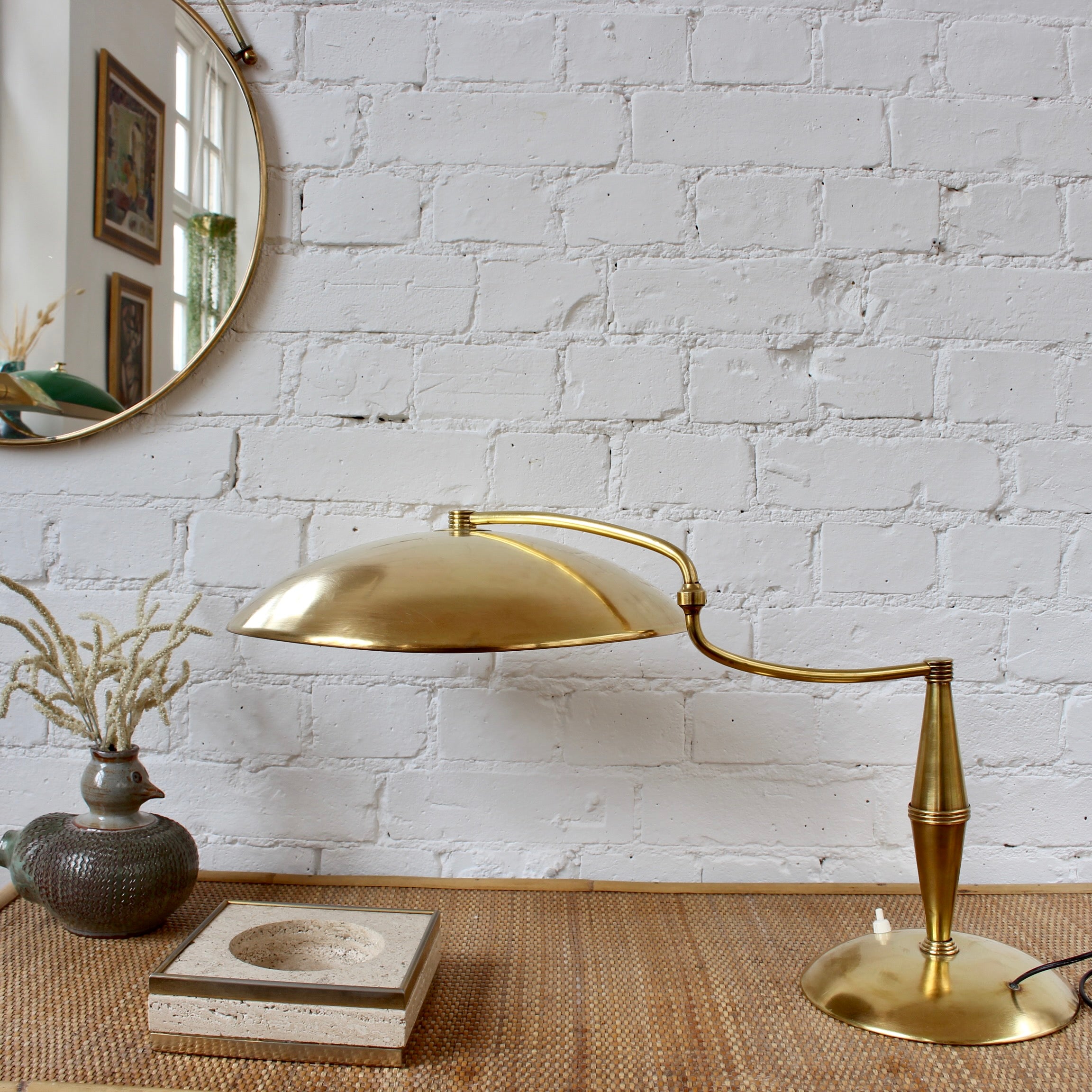 Vintage Brass Desk Lamp - Heathcote Antiques