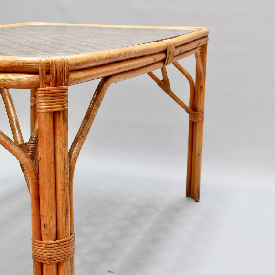 Mid-Century Italian Bamboo and Rattan Table (circa 1960s)