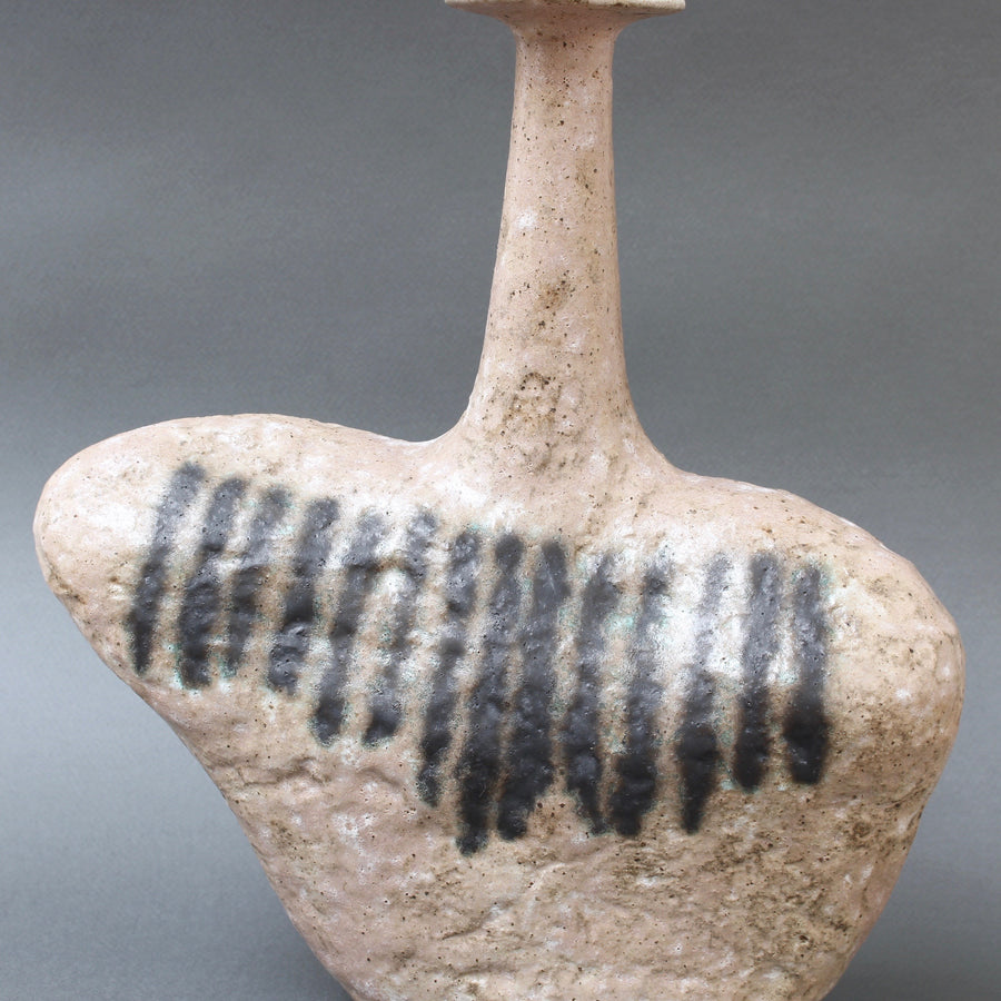 Italian Ceramic Bottle-Shaped Vase by Bruno Gambone (circa 1980s)