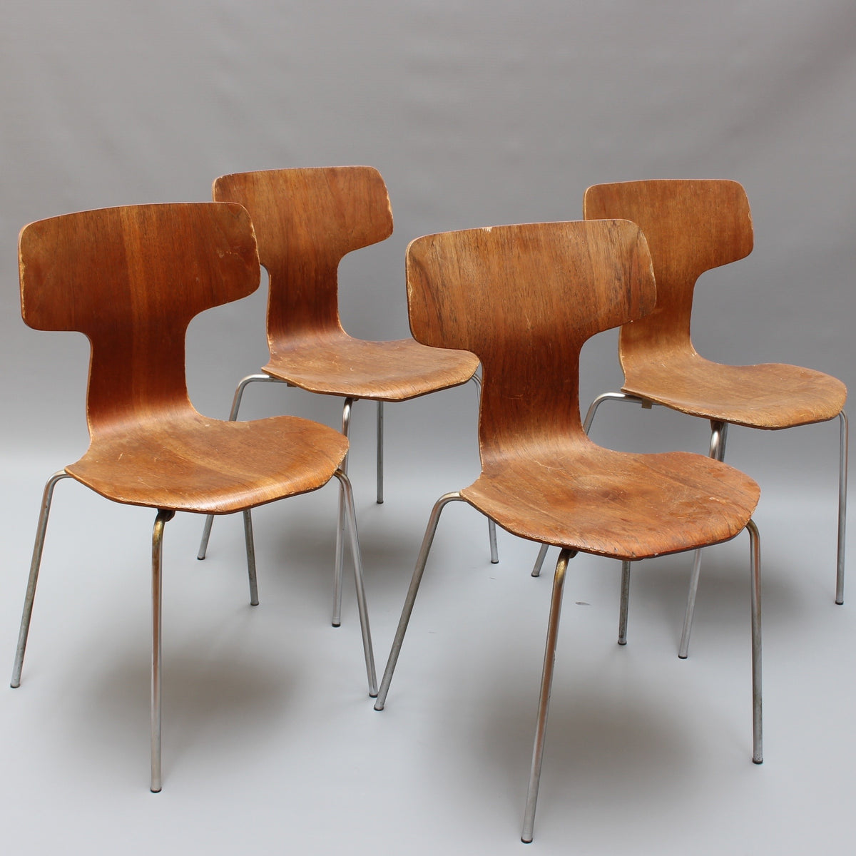 Set of Four Type 3103 Chairs by Arne Jacobsen for Fritz
