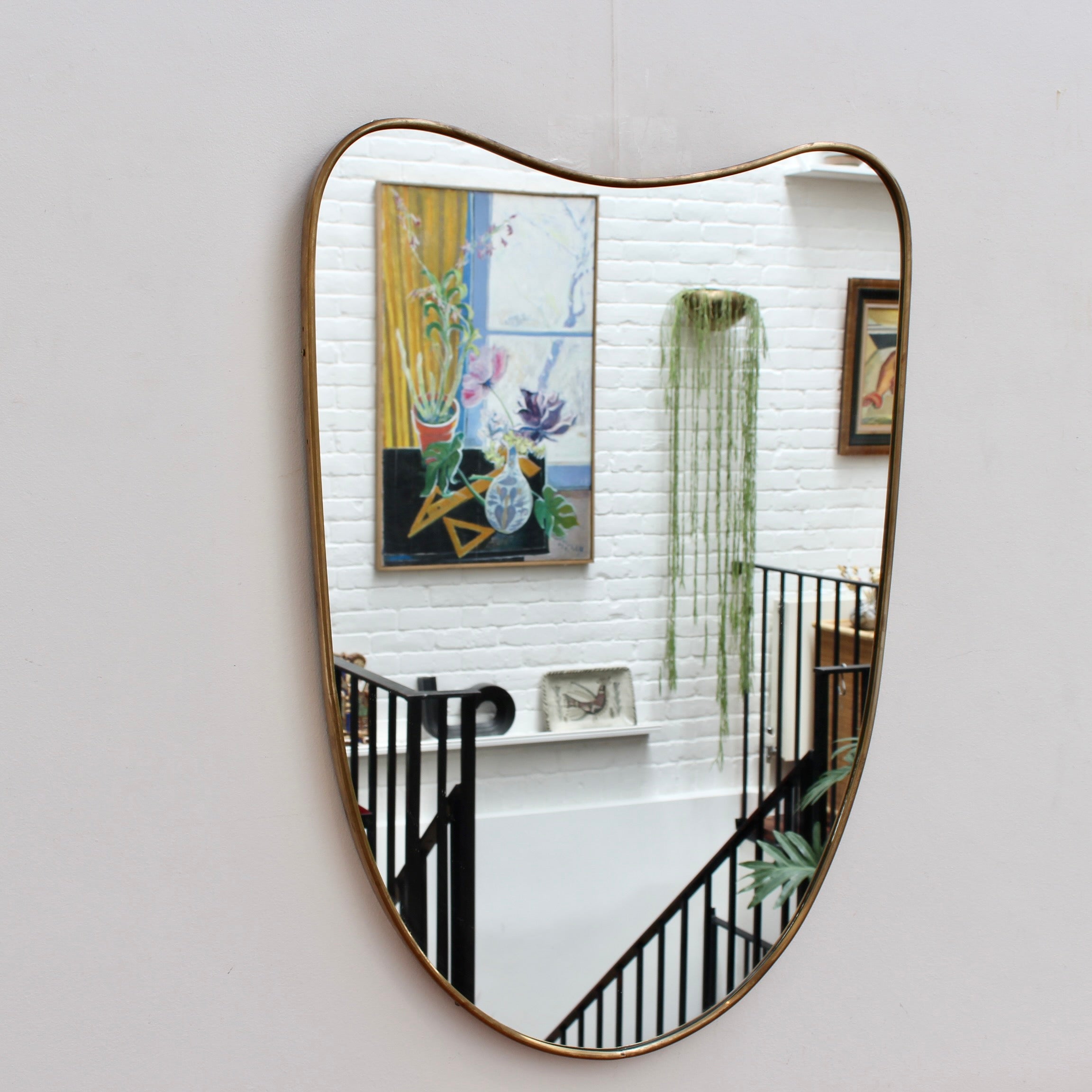 Roper Mid Century Modern Gold Frame Decorative Wall Mirror, 50% OFF