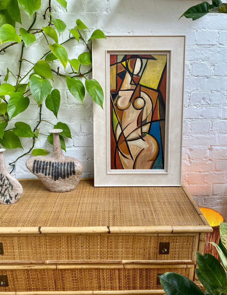 'Standing Cubist Nude' by STM (circa 1950s-70s)