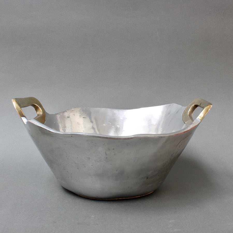 Vintage Aluminium and Brass Bowl by David Marshall (circa 1980s)