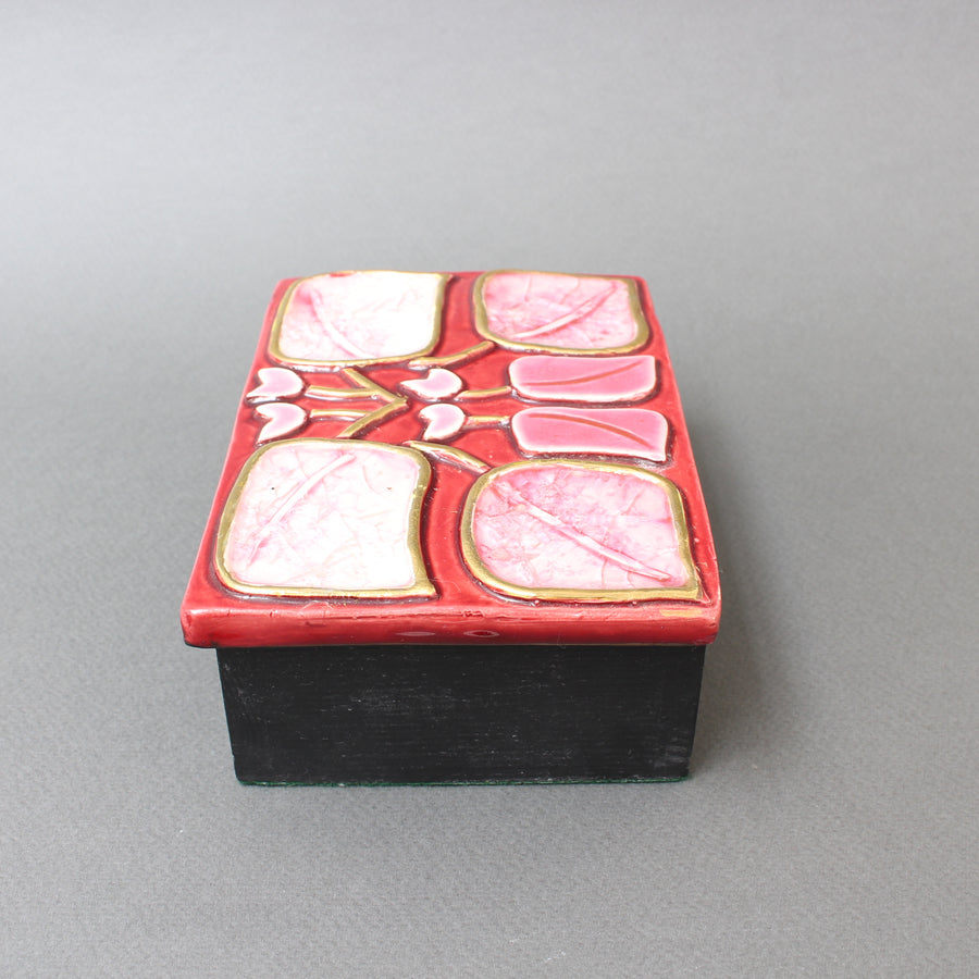 Jewellery Box with Decorative Enamel Lid by Mithé Espelt (circa 1960s)