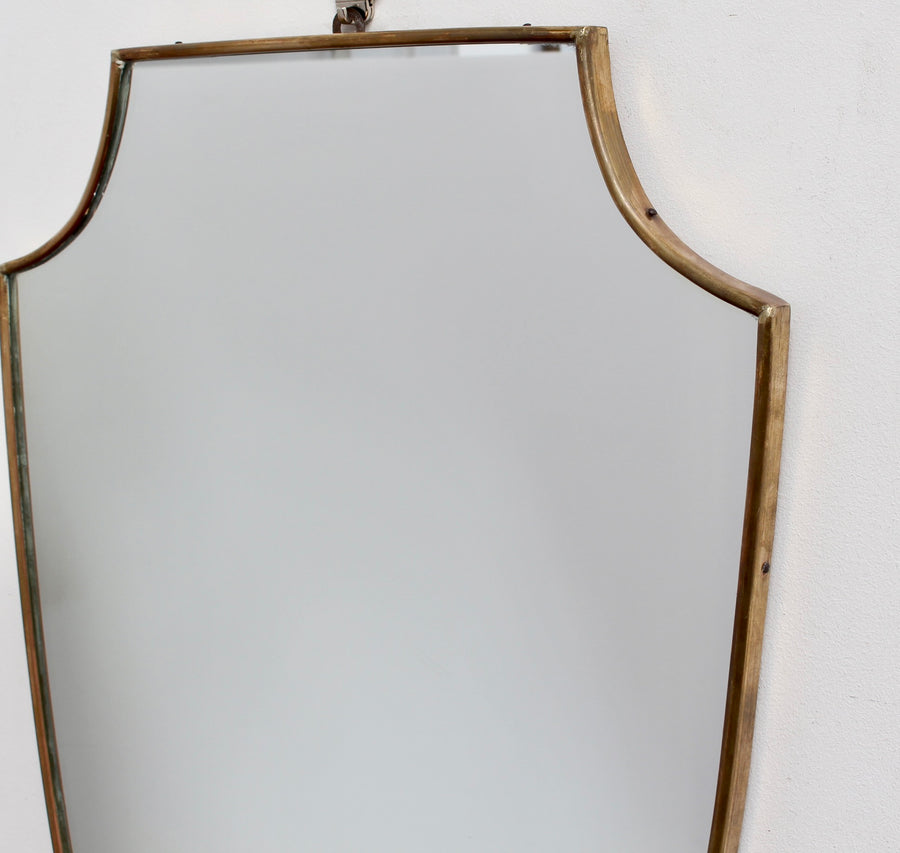 Vintage Italian Wall Mirror with Brass Frame (circa 1950s) - Medium