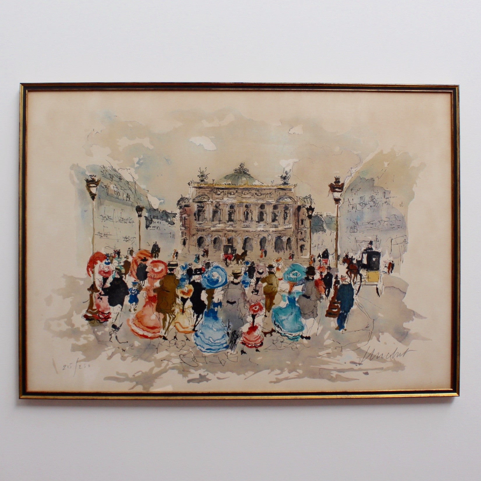 織田廣喜/PARISIENNES、Boulogne,希少サイン入 Opera Garnier Paris' Limited Edition Lithograph by Urbain Huchet
