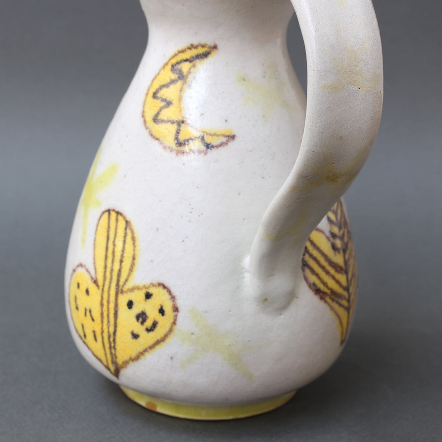 Mid-Century Italian Decorative Ceramic Pitcher by Guido Gambone (circa 1950s)