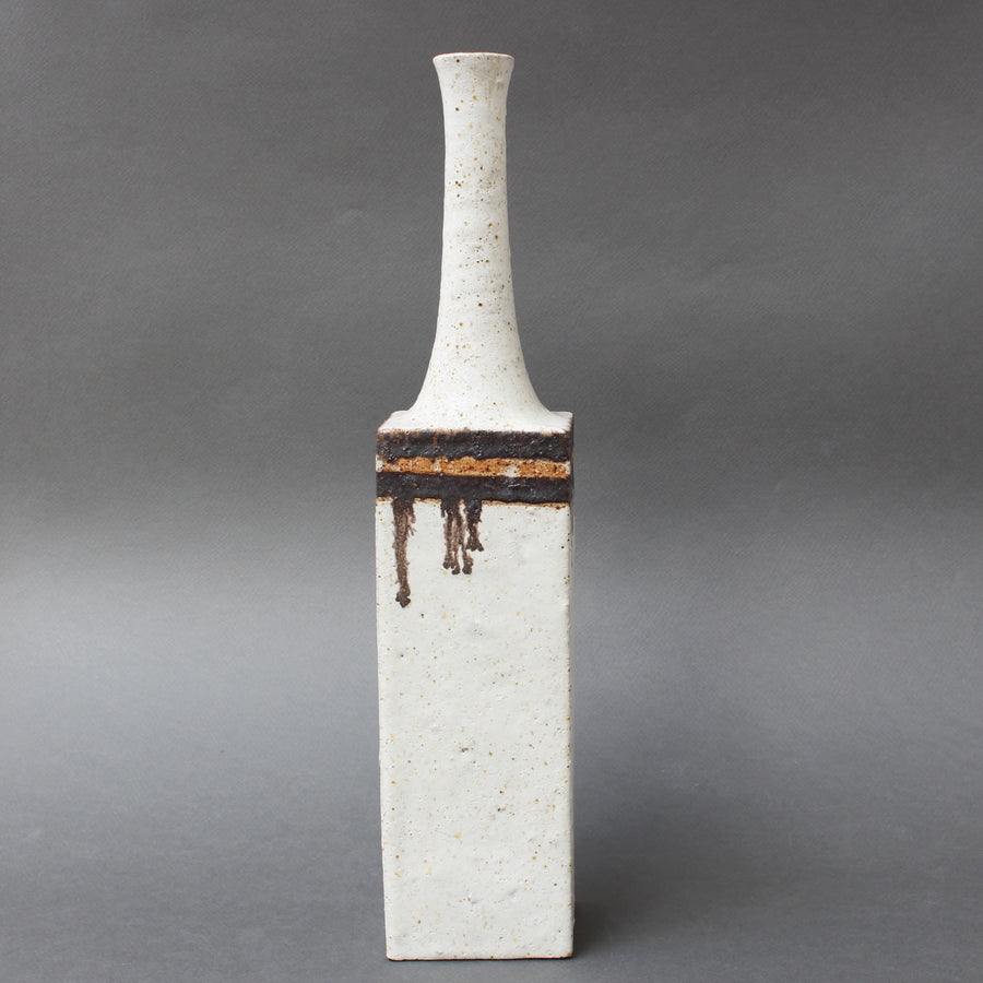 Ceramic Decorative Vase with Drip Motif by Bruno Gambone (circa 1970s)