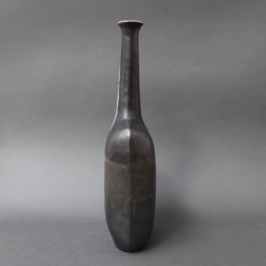 Ceramic Bottle-Shaped Decorative Vase by Bruno Gambone (circa 1980s)