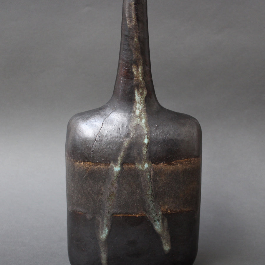 Ceramic Bottle-Shaped Decorative Vase by Bruno Gambone (circa 1980s)