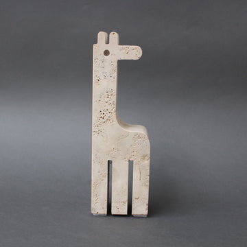 Travertine Giraffe Table Sculpture by Mannelli Bros of Florence, Italy (circa 1970s)