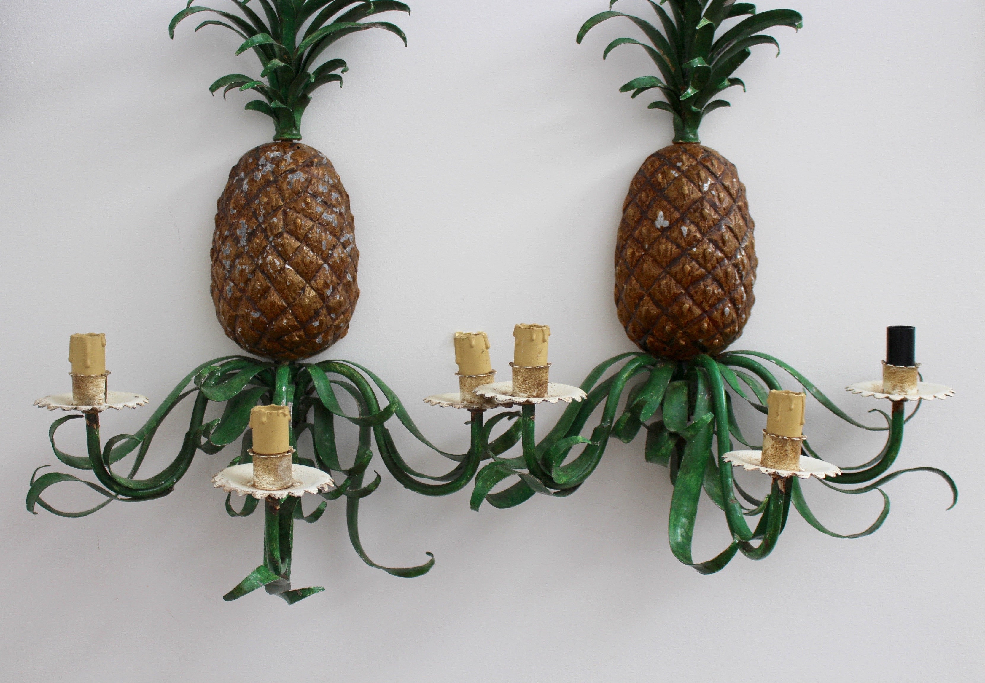Pair of Mid-Century French Handmade Pineapple Sconce Lights – Bureau of