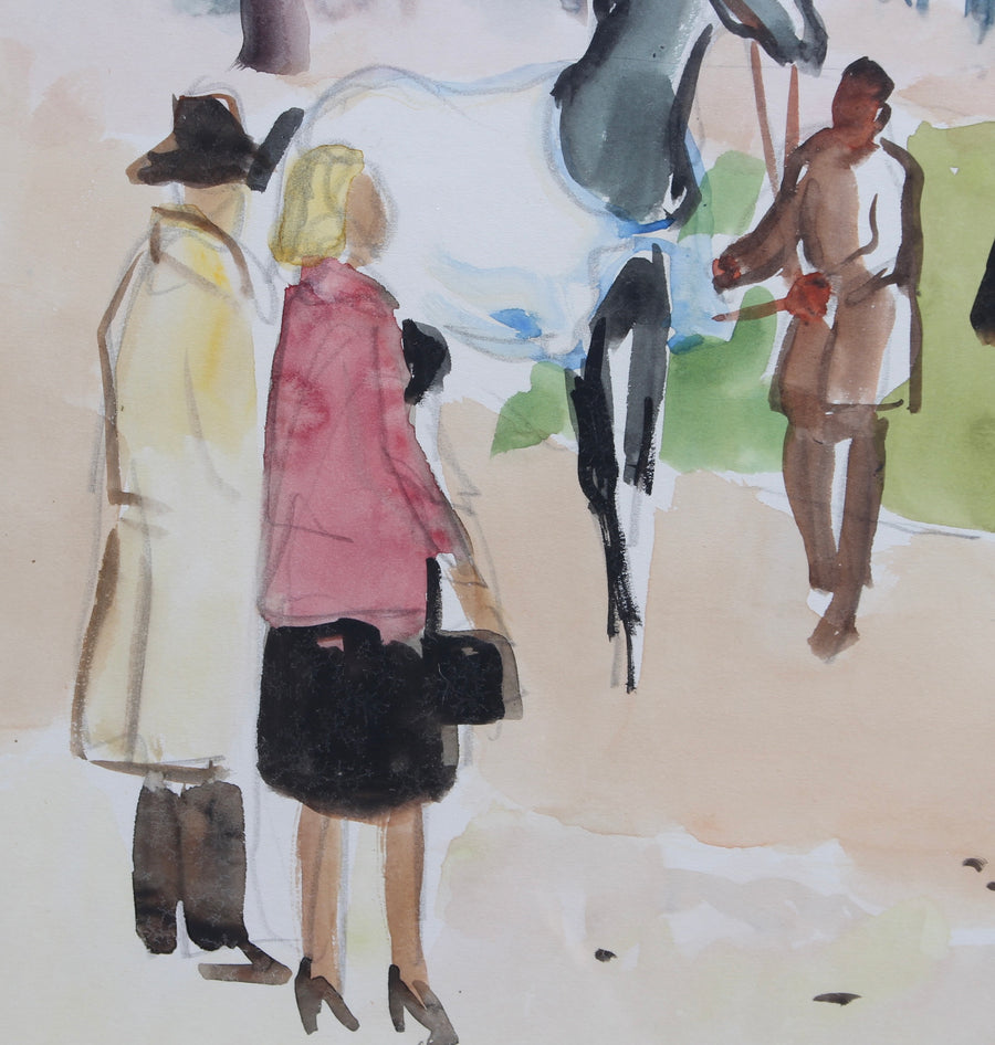 'Promenade of Horses at Auteuil Horse Track Paris' by Yves Brayer (circa 1960s)