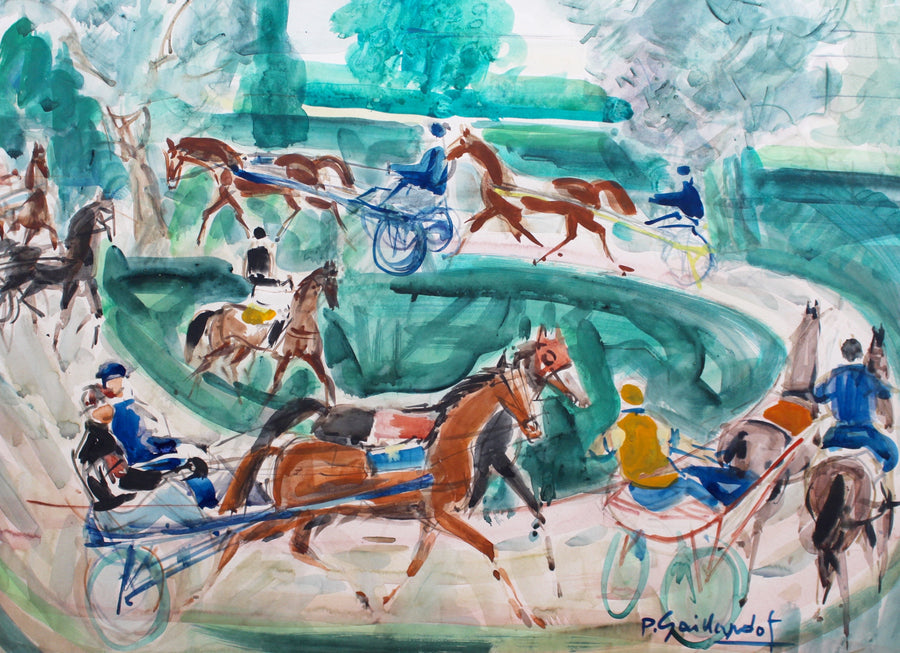 'A Day at the Deauville Racetrack' by Pierre Gaillardot (circa 1950s)