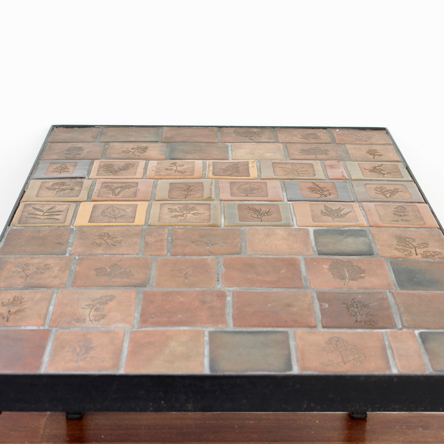 Side Table with Decorative Ceramic Tiles by Roger Capron (circa 1970s)