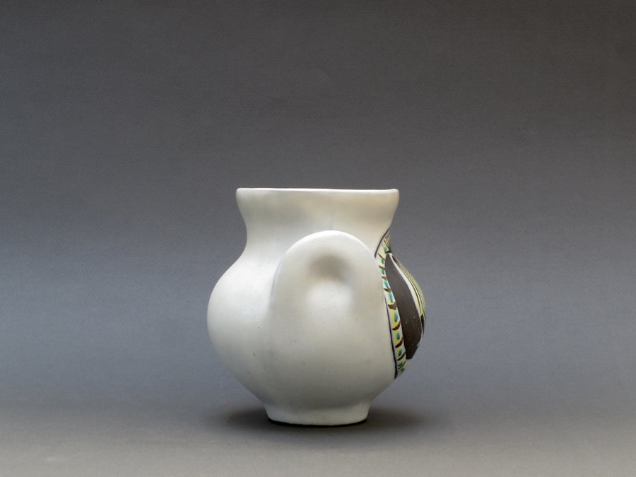 Ceramic 'Eared' Vase (Vase à Oreilles) with Rooster by Roger Capron (1950s)