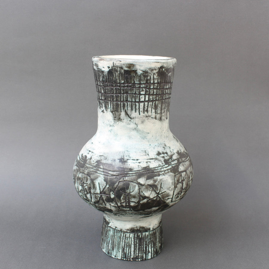 Vintage French Ceramic Vase by Jacques Blin with Jean Rustin (circa 1960s)