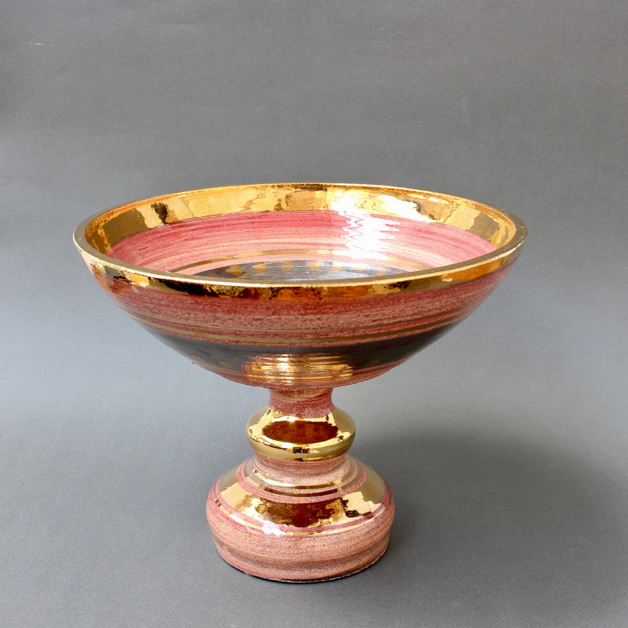 French Vintage Pink Decorative Fruit Bowl by Georges Pelletier (circa 1970s)