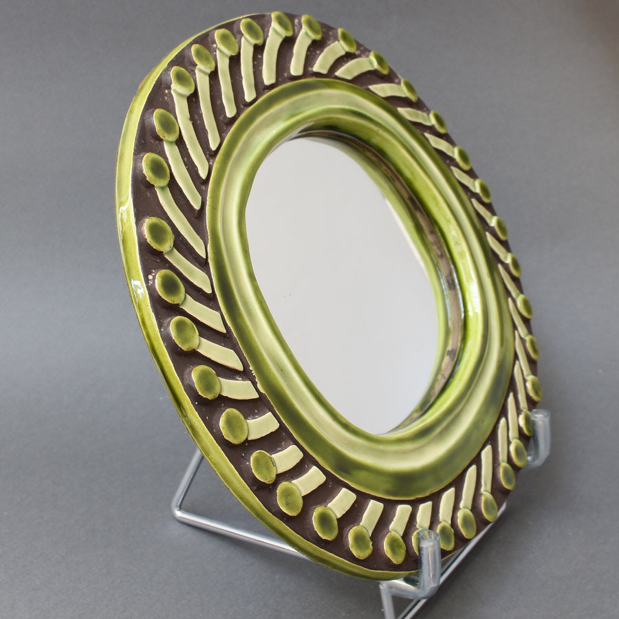 Decorative Ceramic Wall Mirror by François Lembo (circa 1960s)