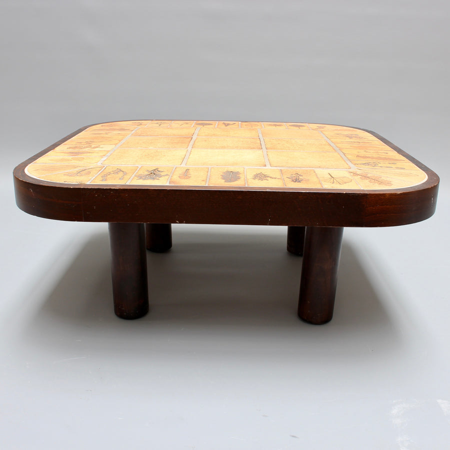 Vintage French Rectangular Tiled Coffee Table by Roger Capron (circa 1970s)