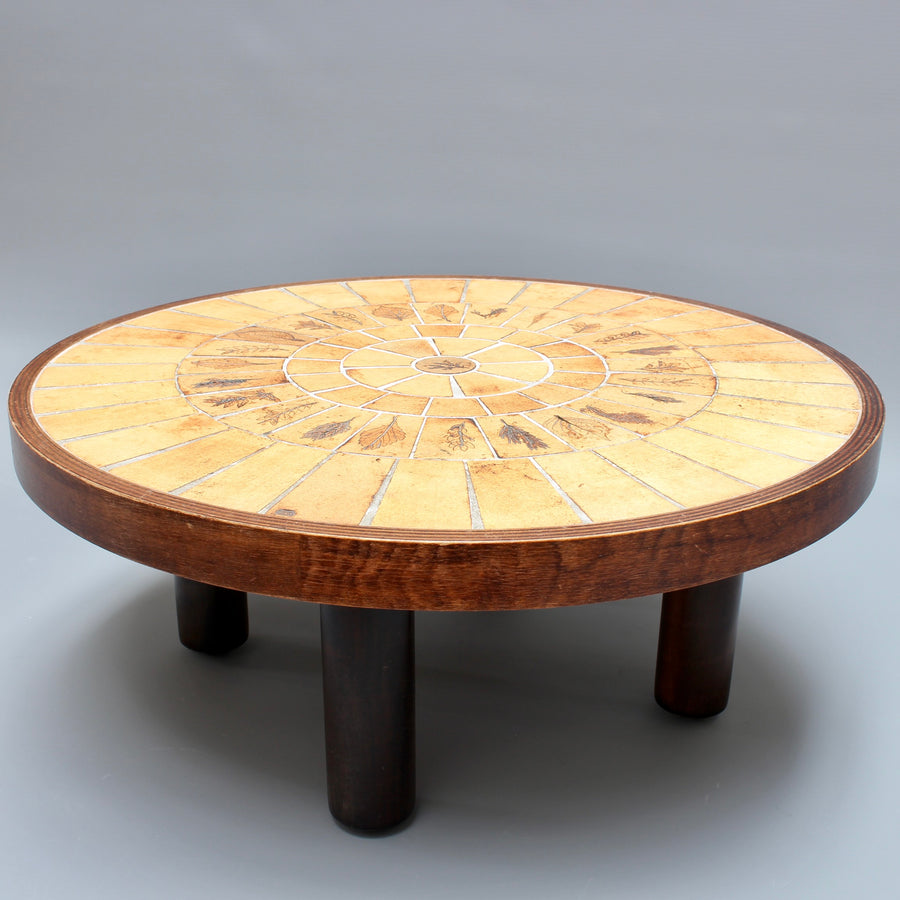 Coffee Table with Leaf Motif by Roger Capron (circa 1970s)
