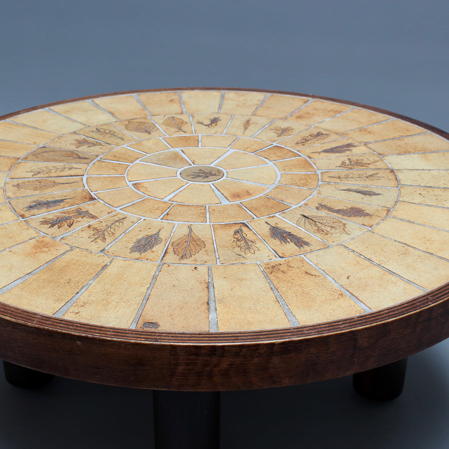 Coffee Table with Leaf Motif by Roger Capron (circa 1970s)