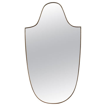 Mid-Century Italian Wall Mirror with Brass Frame - Large (circa 1950s)