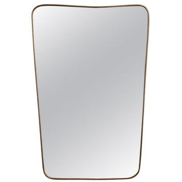 Vintage Italian Wall Mirror with Brass Frame (circa 1960s)