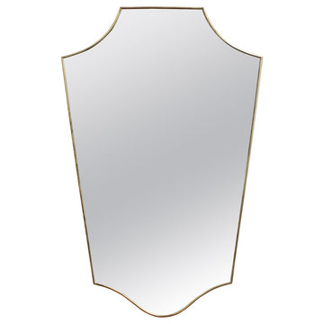 Mid-Century Italian Wall Mirror with Brass Frame (circa 1960s)