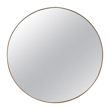 Mid-Century Italian Round Wall Mirror with Brass Frame (circa 1960s) - Large