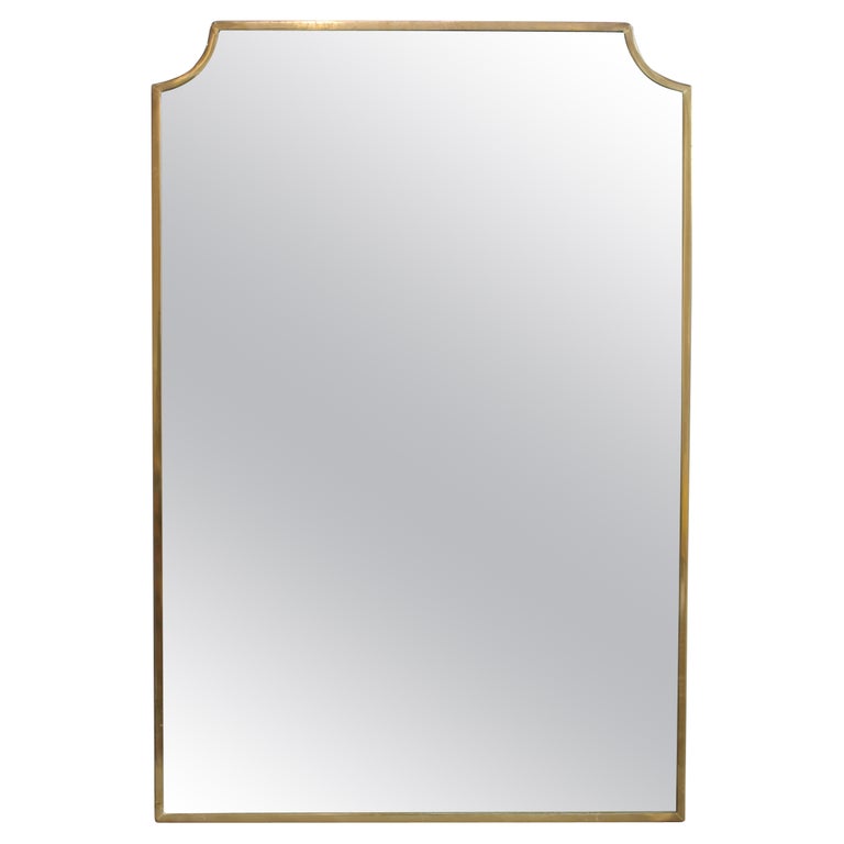 Mid-Century Italian Wall Mirror with Brass Frame (circa 1960s)