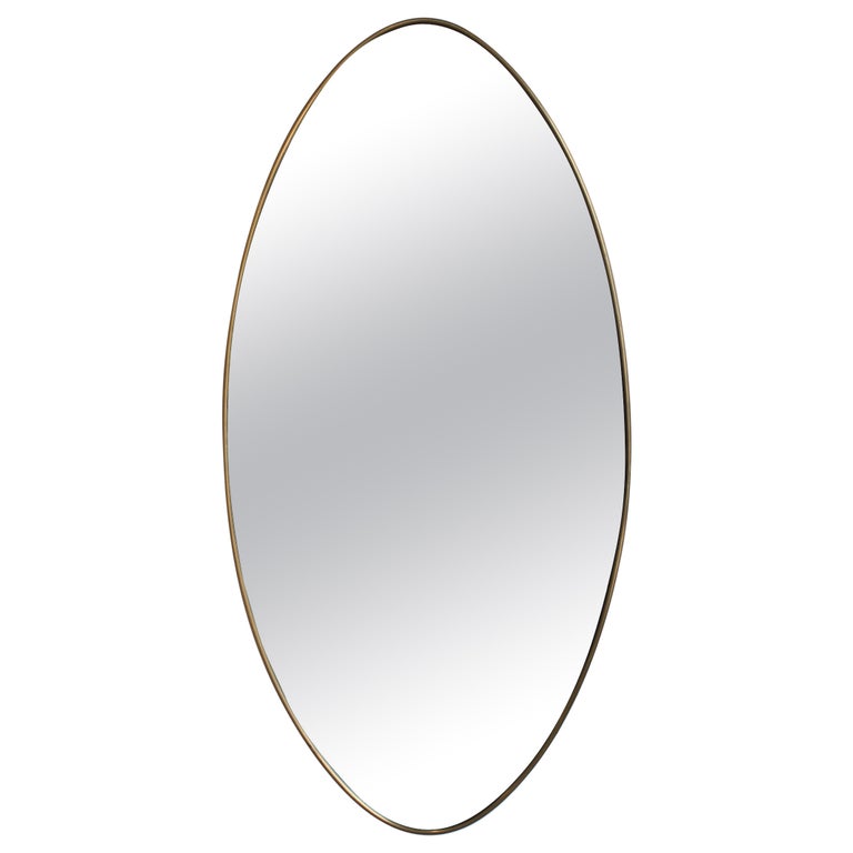 Vintage Italian Wall Mirror with Brass Frame (circa 1960s)