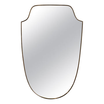 Vintage Italian Wall Mirror with Brass Frame (circa 1960s)