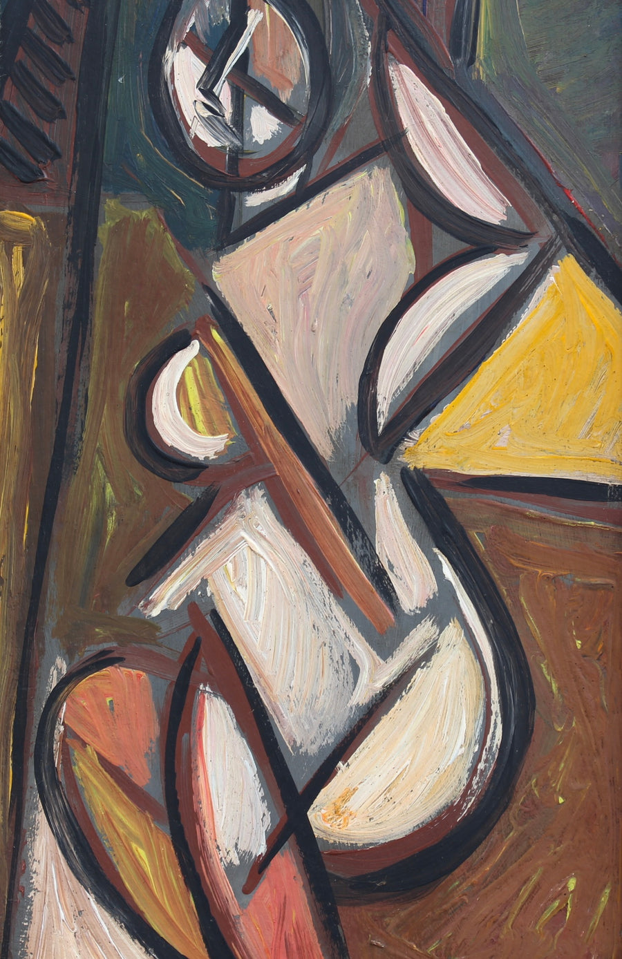 'Radiant Muse: Inspired Cubist Portrait', German School (circa 1970s)