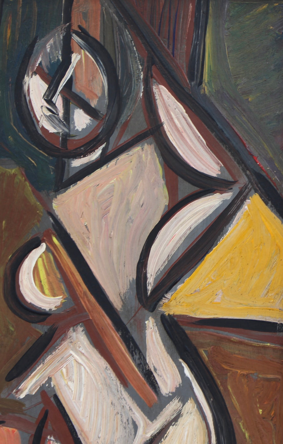 'Radiant Muse: Inspired Cubist Portrait', German School (circa 1970s)