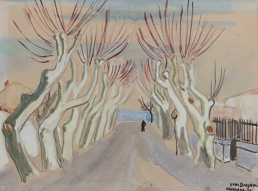 'Row of Plane Trees In Winter - Maussane-les-Alpilles' by Yves Brayer (1946)
