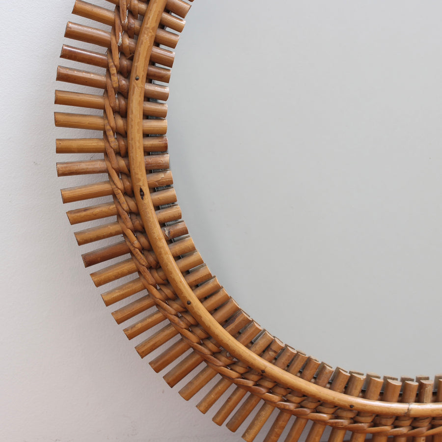 Vintage Italian Round Wall Mirror with Hanging Chain (circa 1960s)