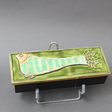 Vintage French Jewellery Box with Decorative Ceramic Lid by Mithé Espelt (circa 1960s)