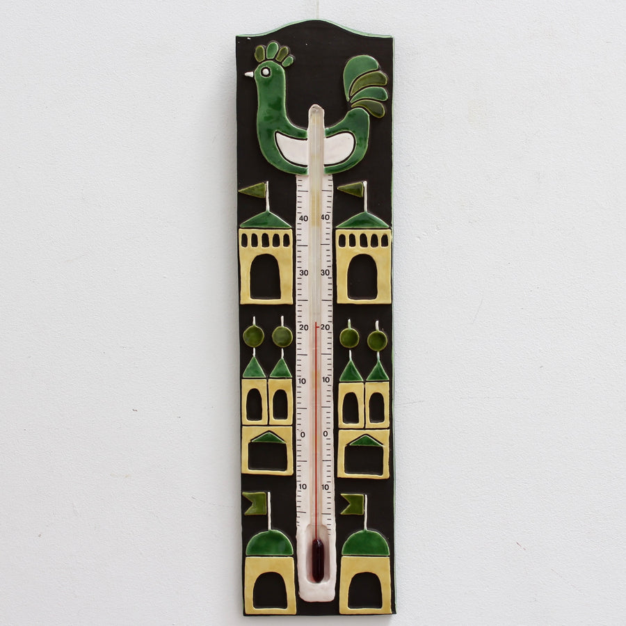 Decorative French Ceramic Thermometer by Mithê Espelt (circa 1960s)