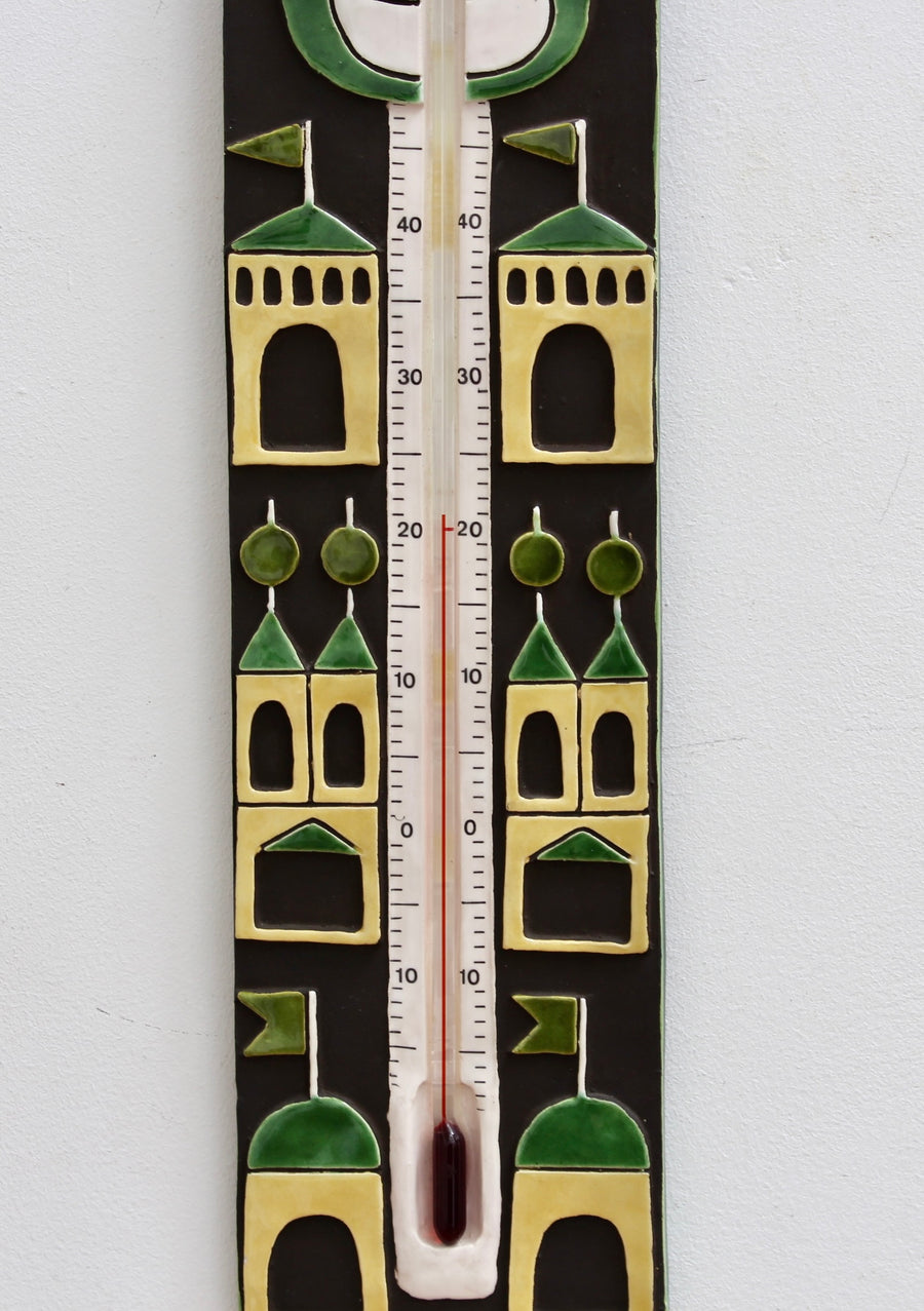 Decorative French Ceramic Thermometer by Mithê Espelt (circa 1960s)