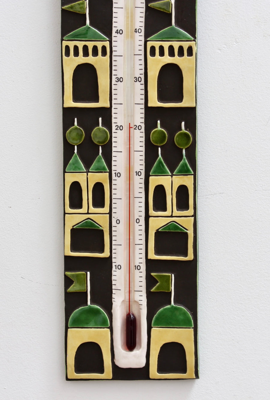 Decorative French Ceramic Thermometer by Mithê Espelt (circa 1960s)