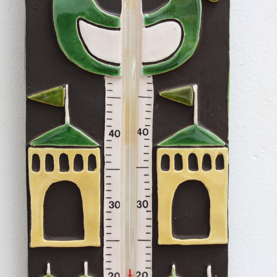 Decorative French Ceramic Thermometer by Mithê Espelt (circa 1960s)