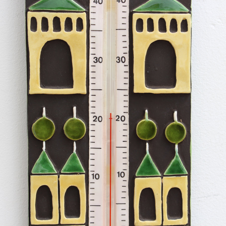 Decorative French Ceramic Thermometer by Mithê Espelt (circa 1960s)