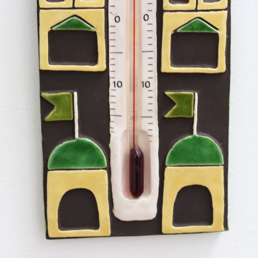 Decorative French Ceramic Thermometer by Mithê Espelt (circa 1960s)